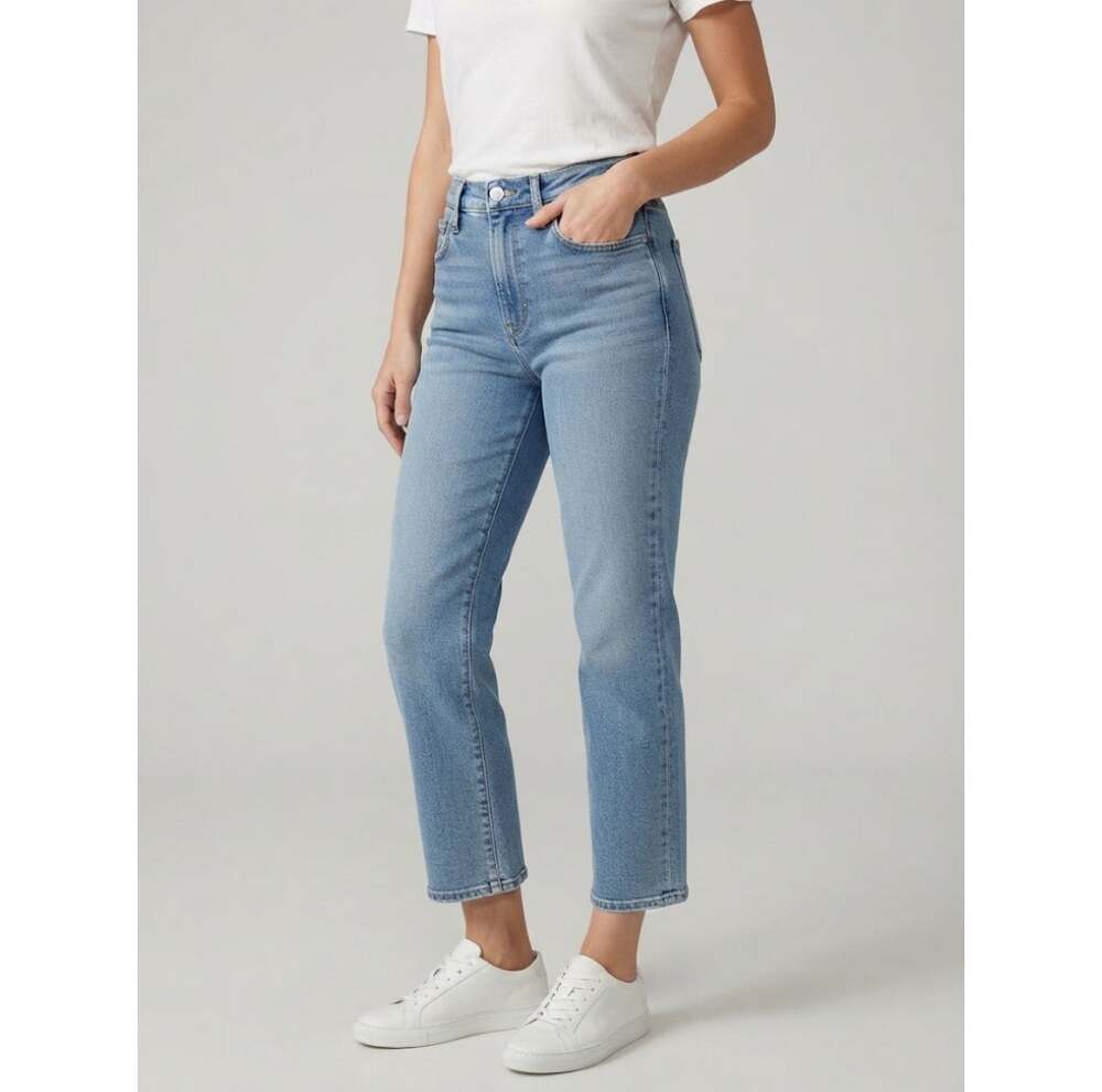 Good American Good Icon High Rise Straight Leg Ankle Length Denim Jeans Size 6